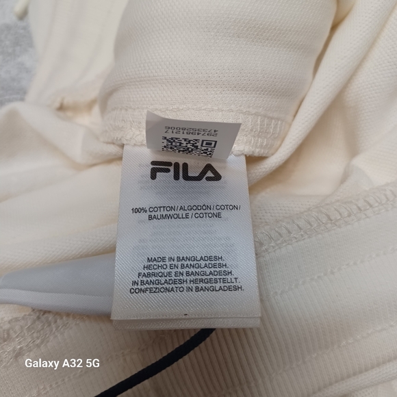 Fila Cream Track Sweatpants with Elastic Waistband and Tapered Fit Size M - Picture 10 of 14